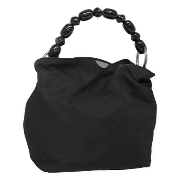 DIOR Handbags - Christian Dior Maris Pearl Hand Bag Nylon Black Silver
